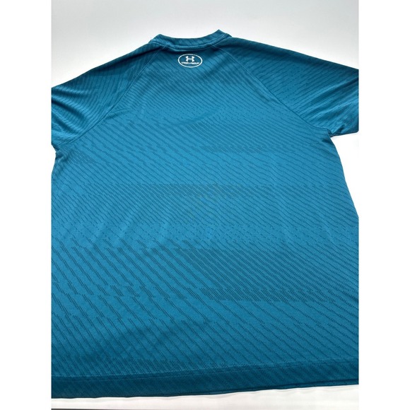 Under Armour Mens Teal Athletic T-Shirt Short Sleeve Training Gym Large - Picture 4 of 7